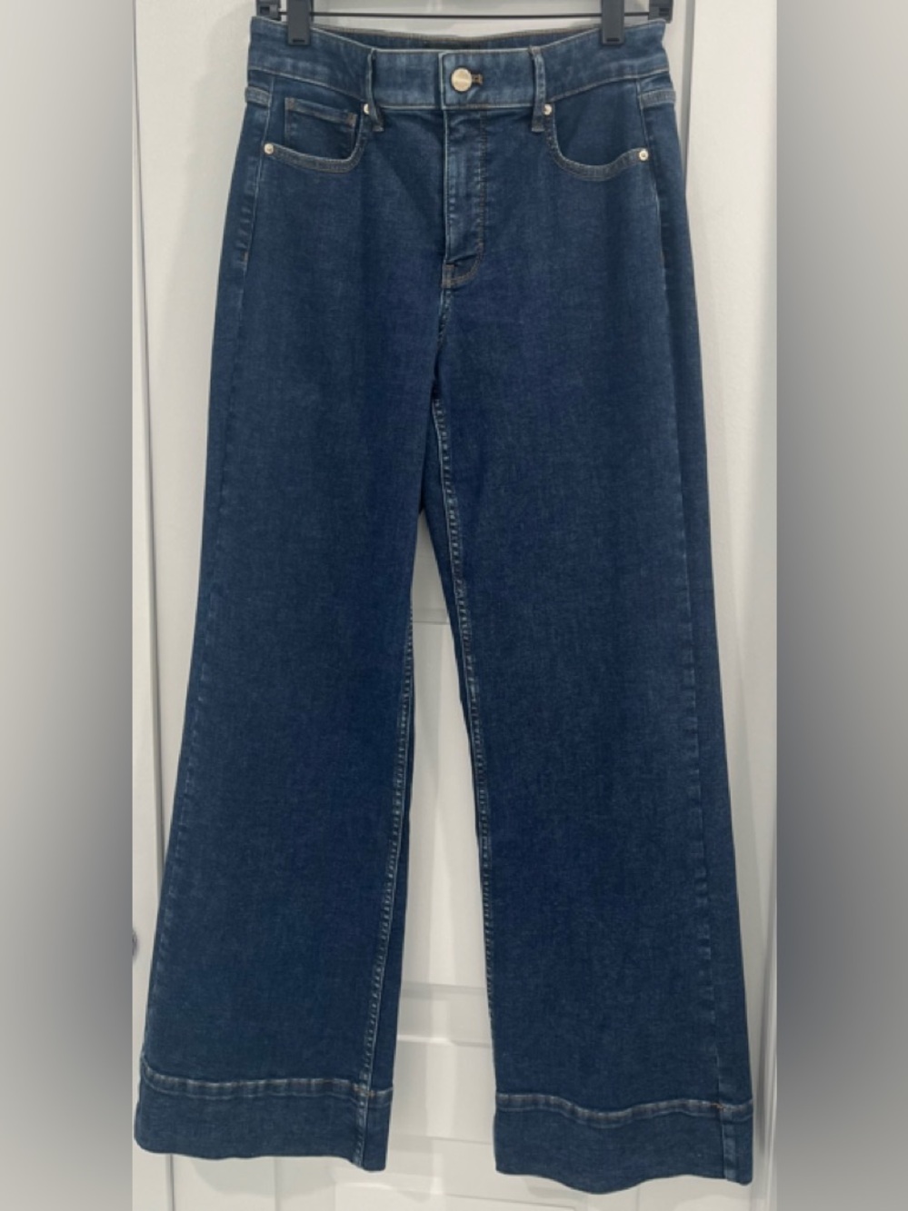White House Black Market Extra High-Rise Wide-Leg Trouser Jean, Size 2